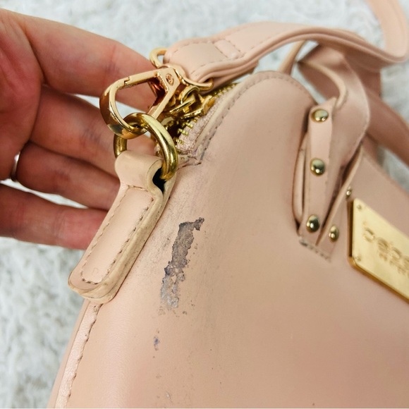 BEBE Nude blush faux Leather Crossbody purse - Picture 8 of 17